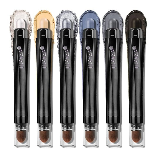 Blue Eyeshadow Stick Makeup 6PCS Set, Metallic Shimmer Matte Cream Eye Shadow Palette Eyeliner Brightener Pencil Crayon - Mermaidcore-Velvo Beauty