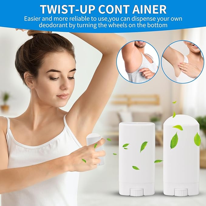 100PCS 15ML White Empty Oval Deodorant Lip Lipstick Balm Tubes Containers for DIY Homemade Crayon Chapstick Holder-Velvo Beauty