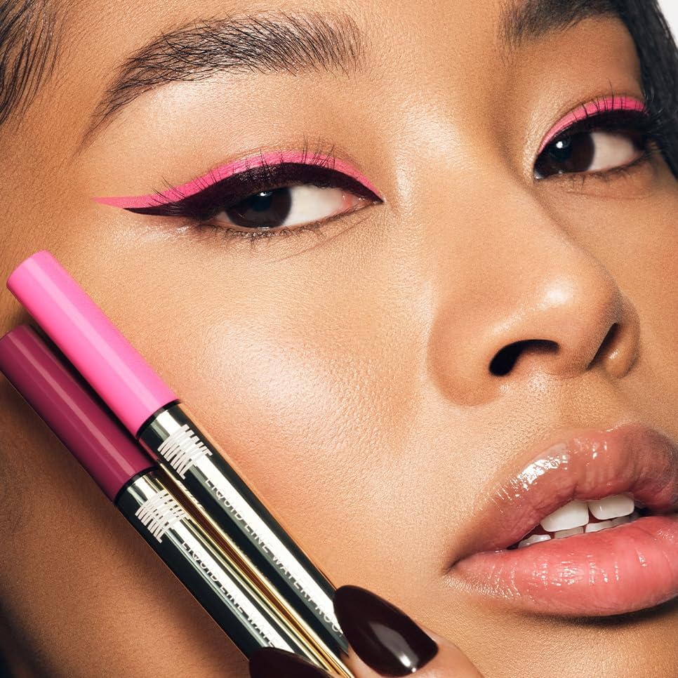 MAKE Beauty Liquid Line Waterproof Liquid Eyeliner Pen. Smudge-Proof Felt Tip for Precise Application of Lines, Wings, and Graphics. Long Lasting Eye Liner - Shade, Meteorite-Velvo Beauty