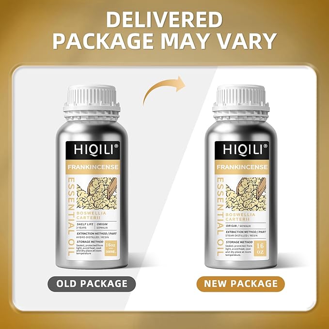 HIQILI 16 Fl Oz Frankincense Essential Oil, for Massage Skin Care, Diffuser, Aromatherapy, 100% Pure Undiluted-Velvo Beauty