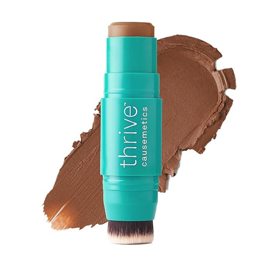Thrive Causemetics Triple Threat Color Stick: Cream Bronzer & Contour Stick with Vitamin E, Evening Primrose Oil, Waterproof Smudge Proof Face Makeup Formula, Lisa (Medium Tan Neutral)-Velvo Beauty