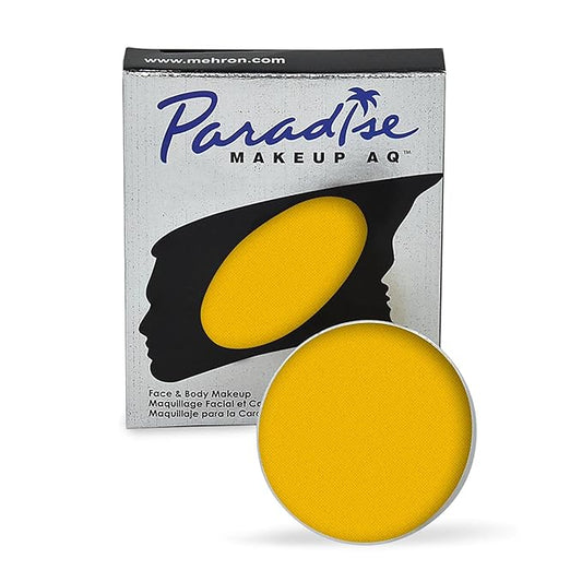 Mehron Makeup Paradise Makeup AQ Refill Size | Face & Body Painting, Beauty, Cosplay, and Halloween | Water Activated Face Paint, Body Paint, Cosplay Makeup .25 oz (7 ml) (Yellow)-Velvo Beauty