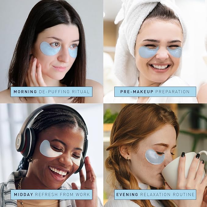 Enaskin Naturals Under Eye Patches for Dark Circles: 30 Pairs Retinol Collagen Eye Gels Mask - Reduce Wrinkles Puffy & Bags - Skin Treatment Pads - Anti Aging Moisturizer For Women (Blue)-Velvo Beauty