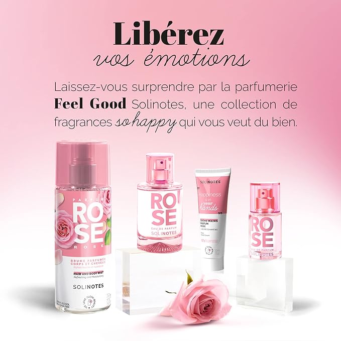 Solinotes Rose Perfume for Women, 1.7 Fl Oz/ 50 ML Eau De Parfum, Delicate Floral and Soothing Scent with Premium Ingredients - Clean Perfume, Cruelty Free, Vegan, Made in France-Velvo Beauty