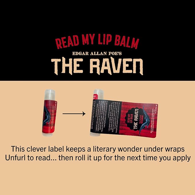 Read My Lips Lip Balm - Excerpt of Poe's Raven Under the Label - Peppermint Flavored, Cruelty-Free and Made in the USA from Natural and Imported Ingredients-Velvo Beauty