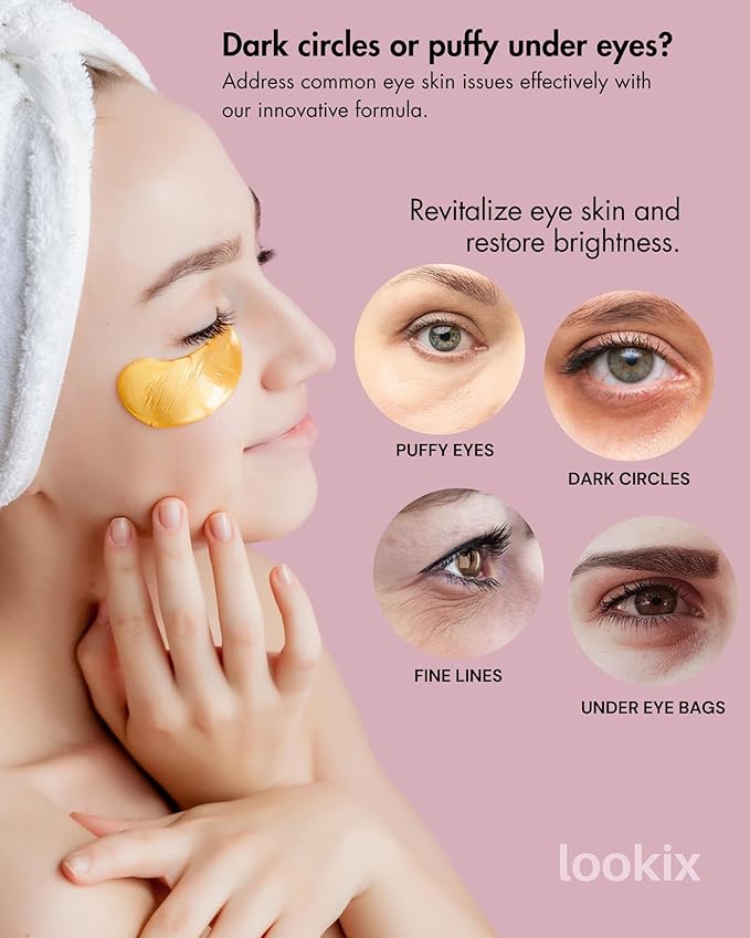 Revitalize Your Skin with 24K Gold Eye Mask - Reduce Puffy Eyes, Dark Circles, Wrinkles, and Fine Lines - 15 Pairs of Refreshing Eye Gels-Velvo Beauty