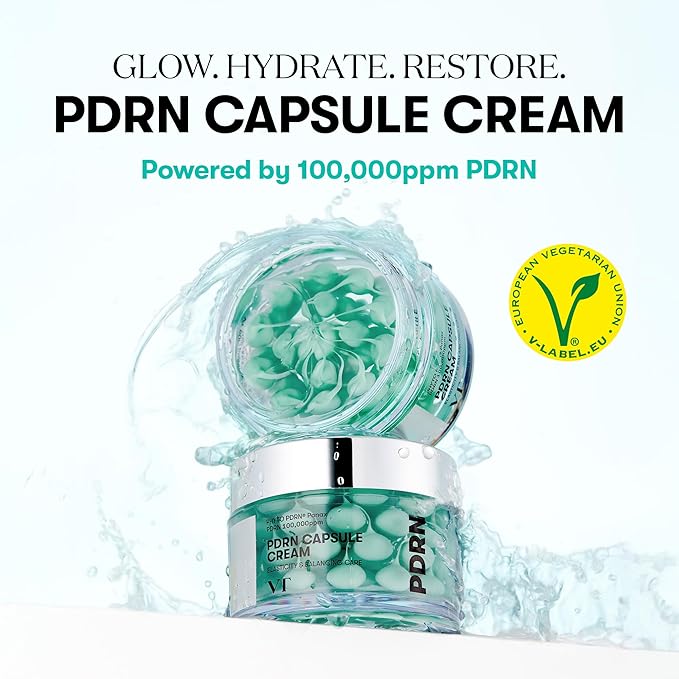VT COSMETICS PDRN Capsule Cream 100, Hydrating Face Moisturizer with 100,000ppm PDRN, Hyaluronic Acid, 9 Peptides, Firming & Plumping Nourishing Cream, Korean Skin Care (1.69 fl. oz.)-Velvo Beauty
