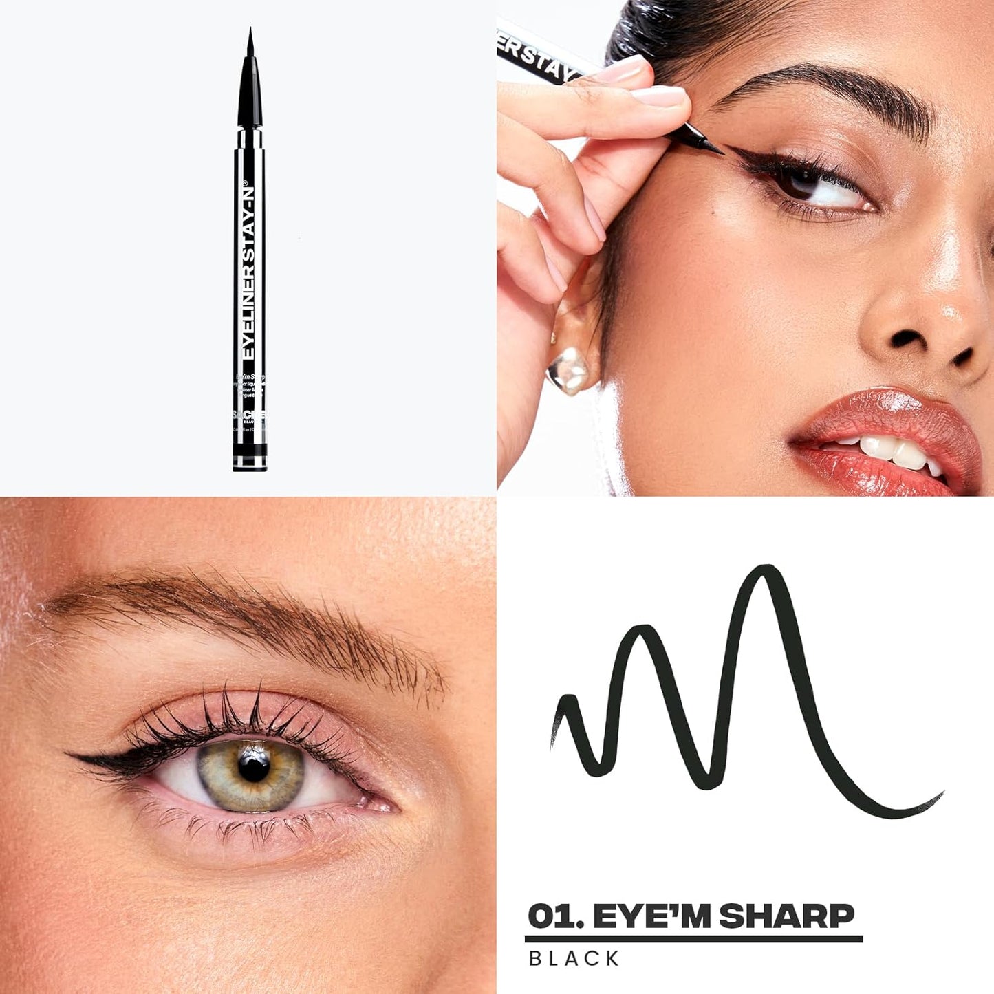 Sacheu Liquid Eyeliner STAY-N Long Wear Waterproof Eyeliner Pen with Ultra-Precise 360° Flexible Tip — Smudge-Proof Vegan & Cruelty-Free Eye Makeup, Eye’m Sharp-Velvo Beauty