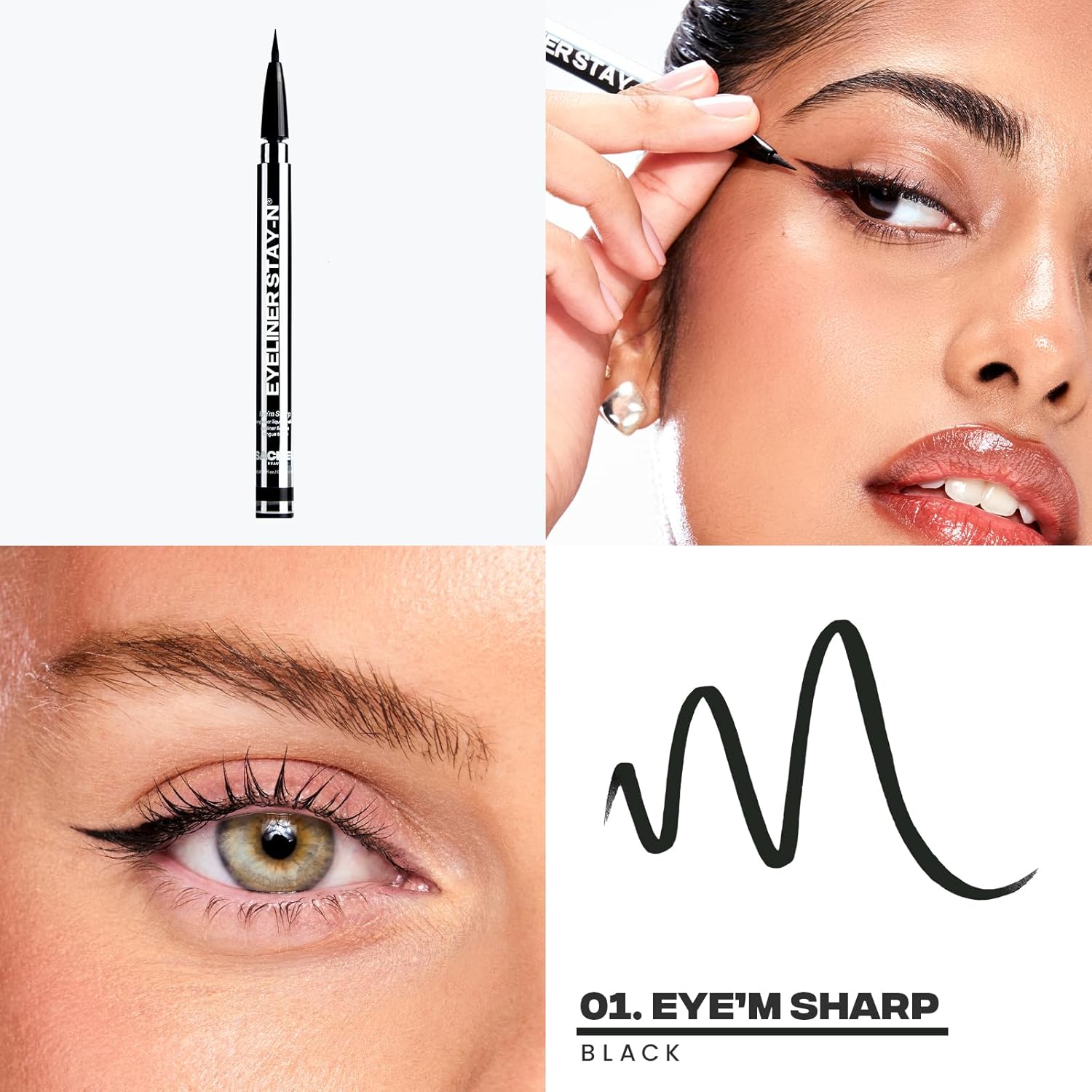 Sacheu Liquid Eyeliner STAY-N Long Wear Waterproof Eyeliner Pen with Ultra-Precise 360° Flexible Tip — Smudge-Proof Vegan & Cruelty-Free Eye Makeup, Eye’m Sharp-Velvo Beauty