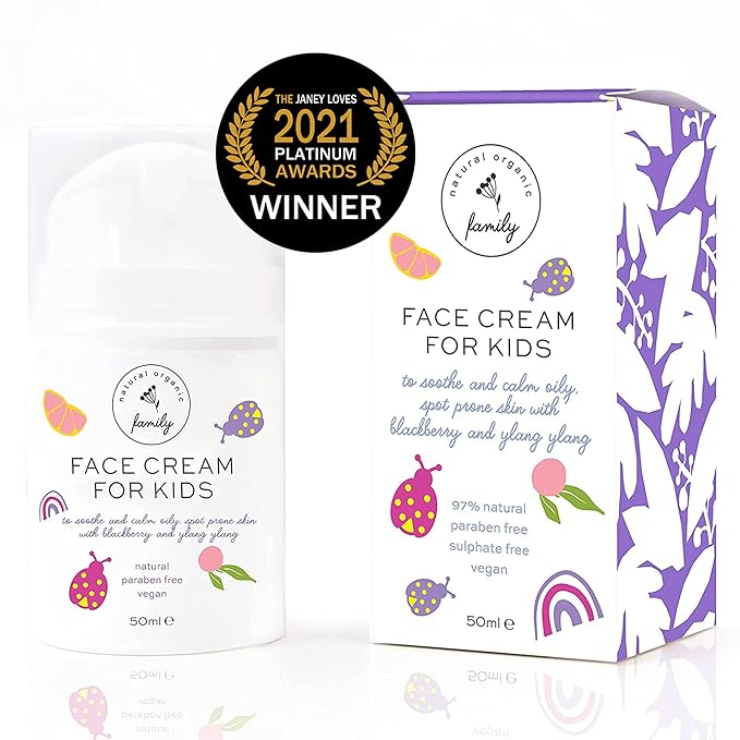 Gentle Face Cream Moisturizer for Kids and Preteens – Nourishing and Calming for All Skin Types – Natural Ingredients: Hyaluronic Acid and Vitamin E - Made in UK 50ml-Velvo Beauty