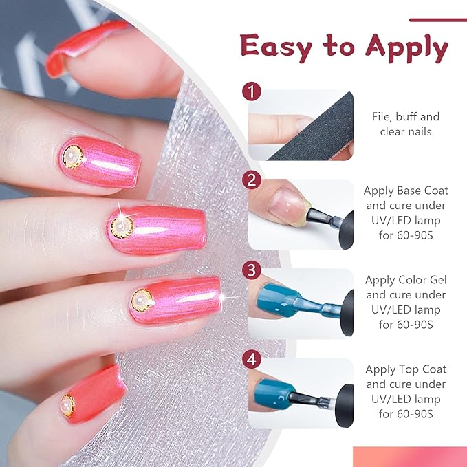 JODSONE Gel Nail Polish Starter Set Ribbon Glitter Summer Light Winter Dark Glossy 36-Piece Multi-color Gel Nail Polish Set-Velvo Beauty