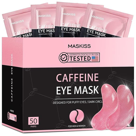 Under Eye Patches (50 Pairs), Caffeine Eye Masks for Dark Circles Puffy Eyes Undereye Bags, Collagen Eye Patches for Wrinkles and Puffiness, Skin Care Gift for Her-Velvo Beauty