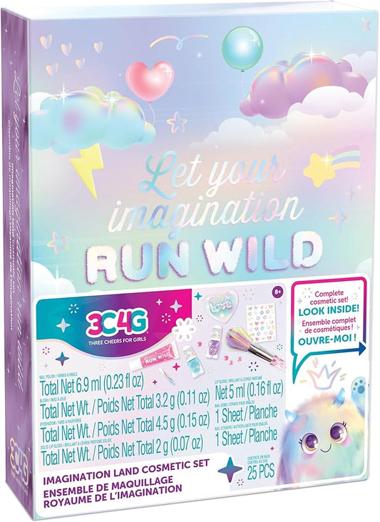 Make It Real 3C4G: Imagination Land Cosmetic Set - 25pc Complete Beauty Set, Blush, Eyeshadow, Lip Gloss, Nail Polish, Three Cheers for Girls, Kids Ages 8+-Velvo Beauty