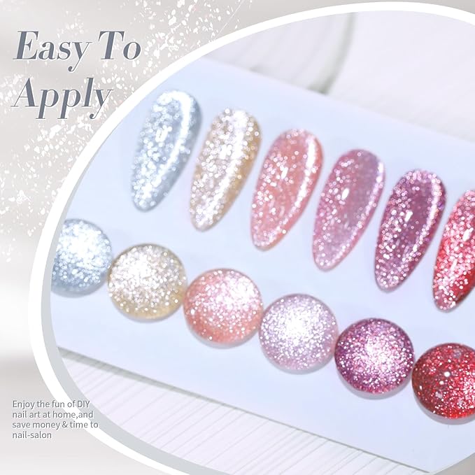 Born Pretty Magnetic Gel Polish Platinum Glitter Cat Magnetic Gel Nail Polish Silver Rose Gold Pink Red Purple Nail Salon DIY at Home-Velvo Beauty