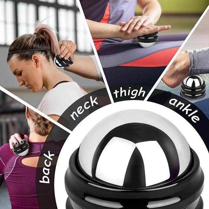 Stainless Steel Massage Roller Ball - Ice Therapy for Muscle Pain Relief, Sore Muscles, and Tension Alleviation Cold & Hot Therapy for Back, Shoulders, Legs, and Calves Myofascial Release Tool-Velvo Beauty