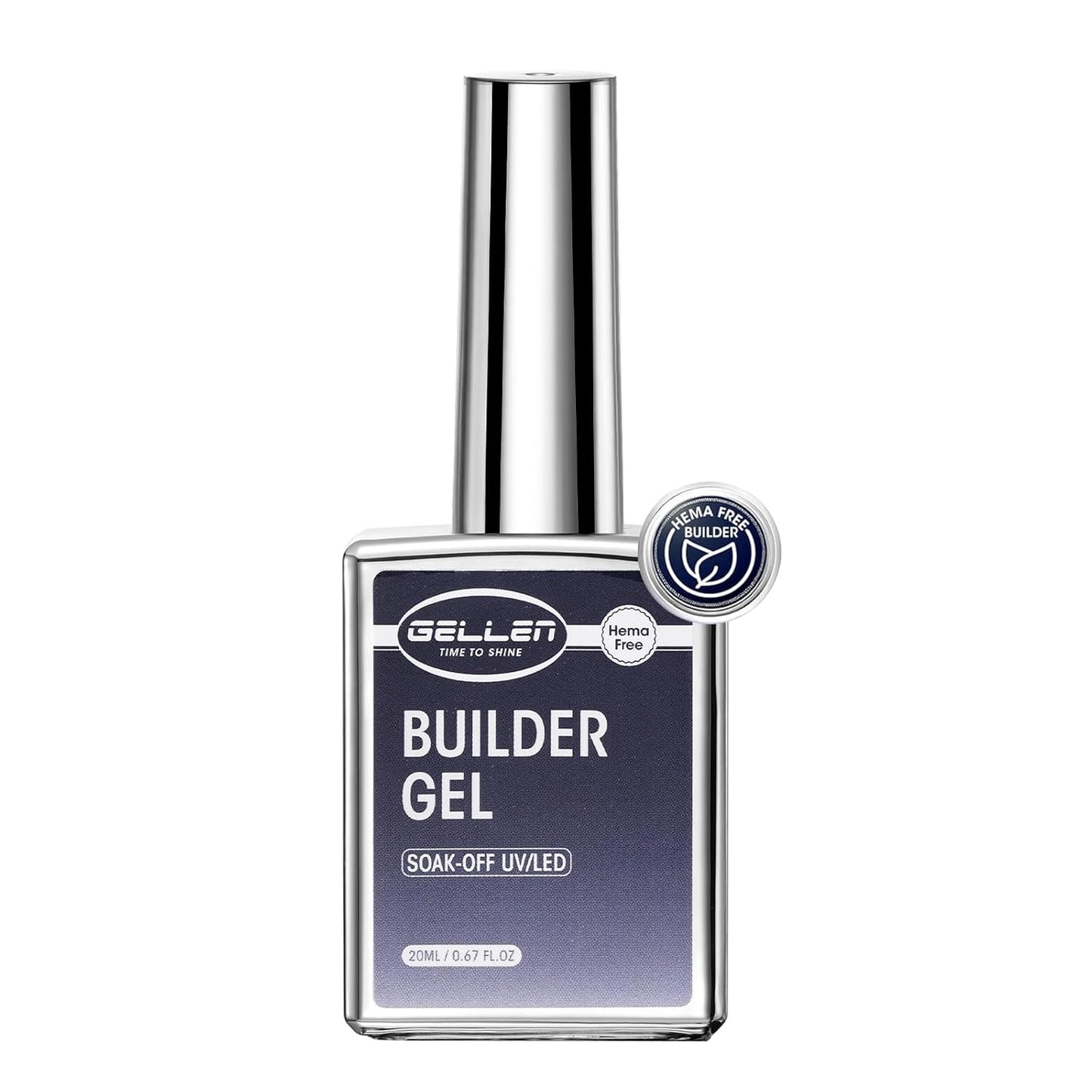 Gellen Salon-Grade Builder Gel for Nails, 5 in 1 Hema Free Clear Builder Gel for Nail Apex Strengthener 20ml Clear Builder GelNail Polish in Upgraded Bottle U V Cured for Home DIY-Velvo Beauty