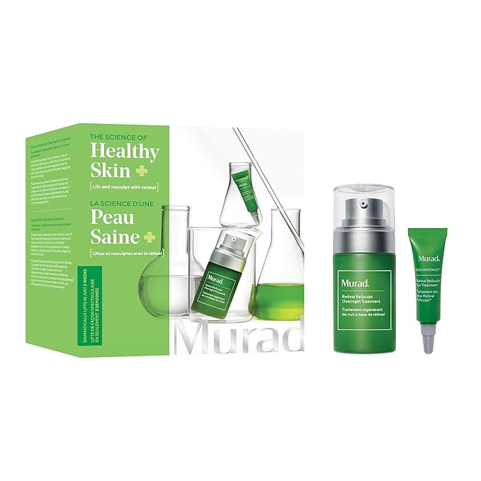 Murad Retinal Trial Kit - Lift and Resculpt with Retinal 2-Piece Trial Kit ($73 Value) - Anti-Aging Set Encapsulated Retinal - Retinal Serum 0.5Fl Oz, Retinal Eye Cream 0.11Fl Oz-Velvo Beauty