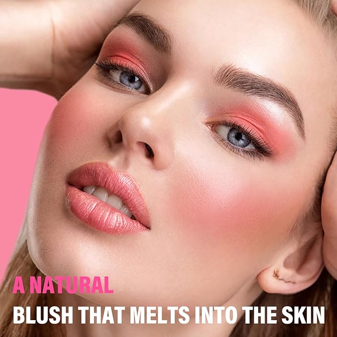 Boobeen Matte Blush Palette for Cheek, Pink Blush Cream, High Pigment Blush, Blendable Face Blusher for Confident Natural Makeup-Velvo Beauty