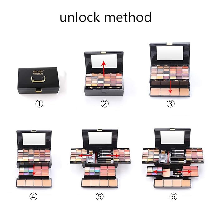 54 Colors All in one Makeup Gift Set Holiday Birthday Beauty Cosmetic Essential Starter Bundle Include 39 Eyeshadow Palette, 6 Blush, 6 Sponge Stick, 4 Compact Powder, 3 Lipstick, Eyeliner-Velvo Beauty