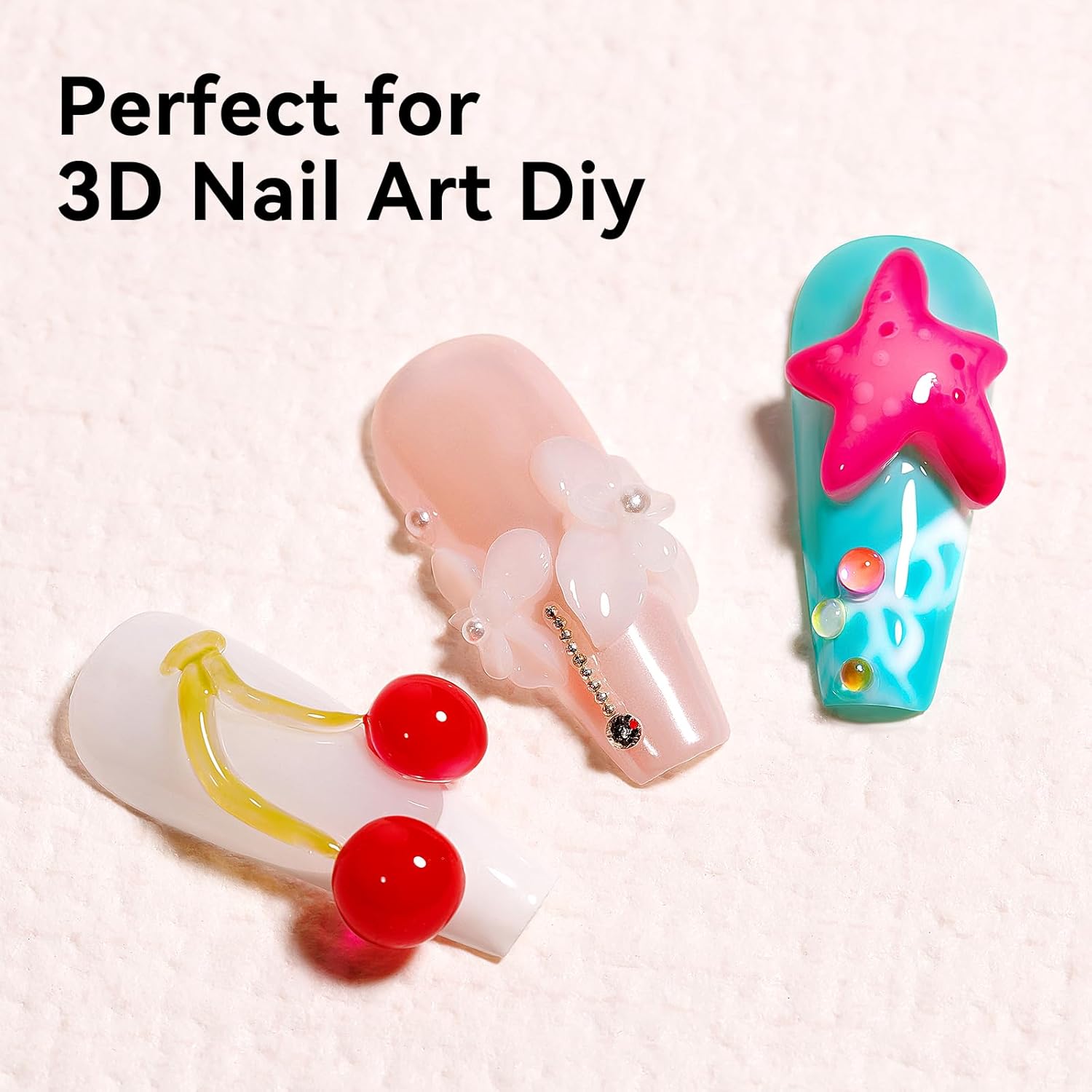 Solid Builder Gel for Nails 3PCS, Clear White Pink 3D Sculpting Hard Gel for Nail Art Non-Stick Hand, for Modeling, Sculpture, Nail Extension UV/Led Manicure DIY At Home 18g*3Colors-Velvo Beauty