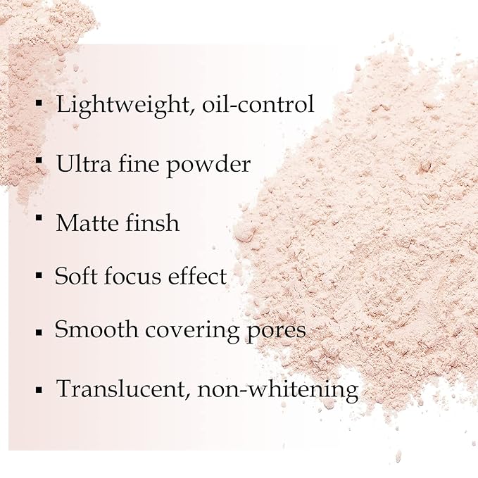 Boobeen Loose Face Powder Translucent Setting Powder Oil Control Loose Powder, Soft Focus Effect Makeup Loose Setting Powder, Lightweight Shine Control Matte Finishing, with Puff-Velvo Beauty