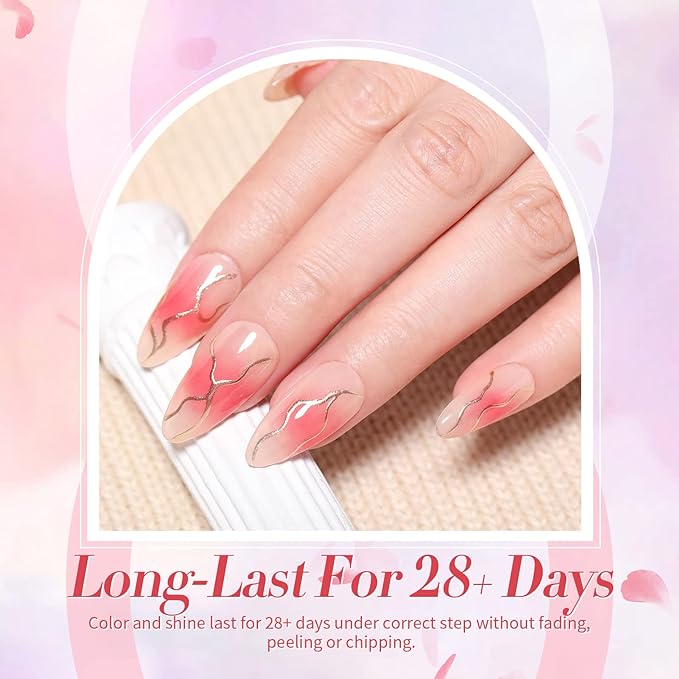 Born Pretty Jelly Nude Pink Gel Nail Polish Sheer Transparent Gel Polish 6Colors Soak Off U v Light Cure Gel Polish Kit for Salon and Nail Art DIY at Home-Velvo Beauty