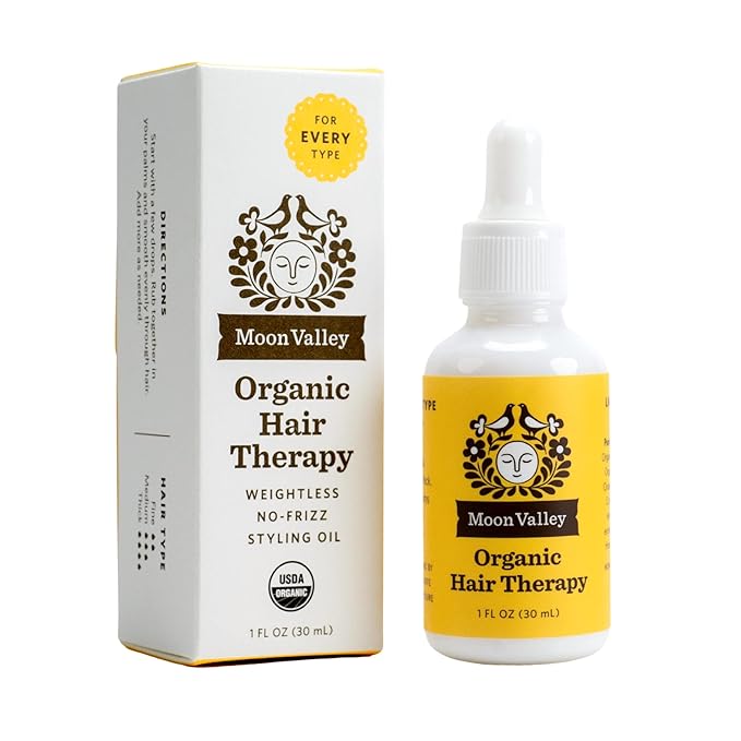 Moon Valley Organics Organic Hair Therapy for Every Type of Hair With MCT Oil, Jojoba Oil, Argan Oil, And Rosemary - Reduce Frizz, Hydrate, Heal Damaged Hair-Velvo Beauty