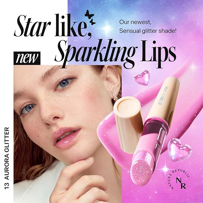 Nature Republic HONEY MELTING LIP 13-14 GLITTER (AURORA GLITTER)-Velvo Beauty