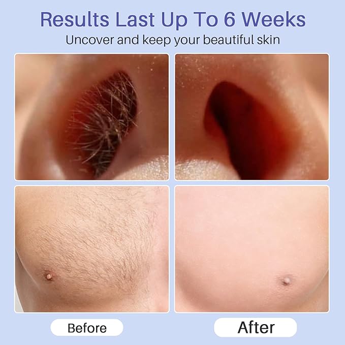 BLITZWAX Brazilian and Bikini Waxing Kit for Men, Hard Wax Warmer for Face, Legs, and Body, At Home Hair Removal Kit, Beginner Friendly, Quick Heating, 30 Nose Wax Sticks-Velvo Beauty