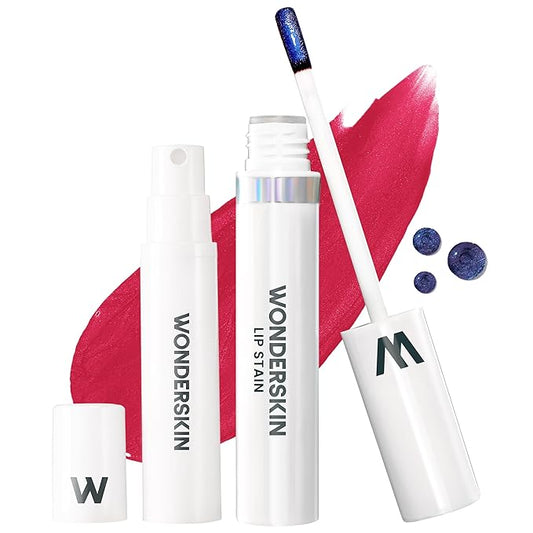 Wonderskin Wonder Blading All Day Lip Stain Peel Off Masque and Reveal Kit - Long Lasting, Waterproof Pink Lip Tint, Transfer Proof Natural Makeup Stain Kit (First Kiss)-Velvo Beauty