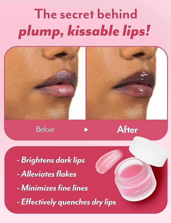 SelfBeauty Lip Mask - Kakadu Plum, Vegan Lip Balm, Daily Lip Moisturizer, Overnight Hydrating Lip Treatment with Vitamin C, Lip Scrub Exfoliator Intensive Lip Repair, 0.51fl.oz-Velvo Beauty
