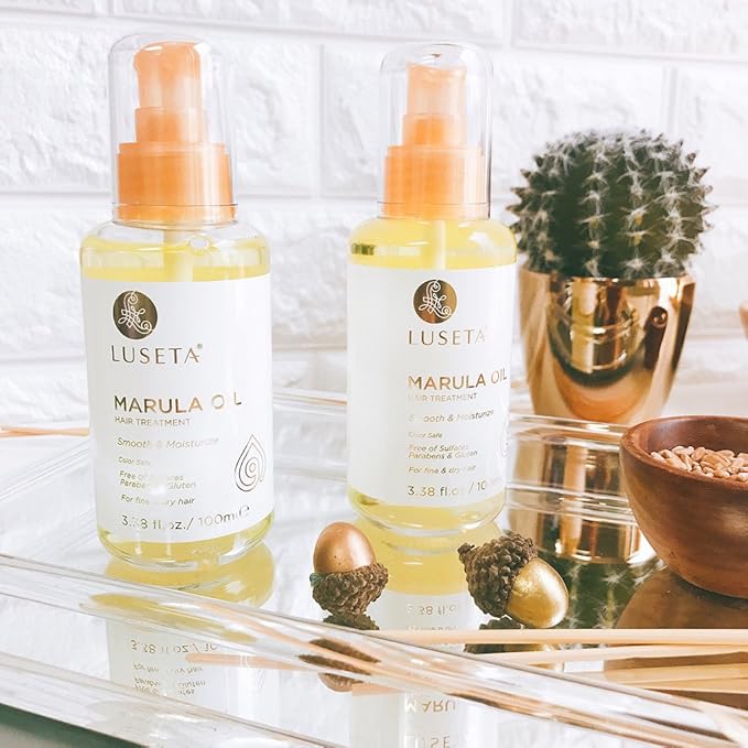 Luseta Marula Oil Hair Treatment for Fine & Dry Hair Serum Smoothing Hair Adding Shine and Nourishing Scalp 3.38oz-Velvo Beauty