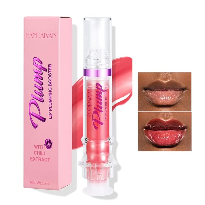 Spicy Lip Gloss Plumper Glossy Lip Lipstick, Lifter Gloss, Hydrating, Volumizes, High-Shine, Lip Plumping Lip Glaze Lip Makeup, Plump & Pout Lip Plumper for Women Girls (#04)-Velvo Beauty