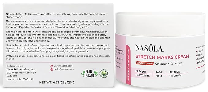 Stretch Mark Cream for Pregnancy, Eliminate and Prevent Deep Stretch Marks, Moisturizer Belly Cream for Pregnancy and Scars Removal With Enriched Collagen and Ceramide, 4.23 Oz-Velvo Beauty