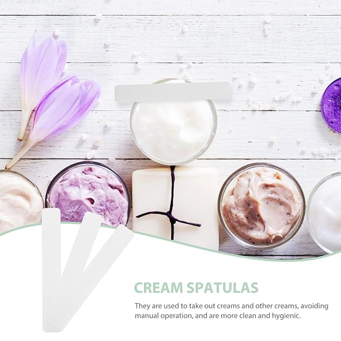 50pcs Soft Film Stick Cream Spoon Cream Spatulas Beauty Spoons Plastic Scrapers Face Mask Scrapers Makeup Spatulas Cosmetic Scrapers Beauty Accessories Beauty Supplies Makeup Tools-Velvo Beauty