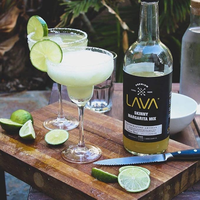 (3 Pack) Premium Skinny Margarita Mix by LAVA Craft Cocktail Co., Low Calorie Margarita Mix Made with Key Lime Juice, Agave, No Artificial Sweeteners, Lots of Flavor, Ready to Use, 1-Liter (33.8oz)-Velvo Beauty