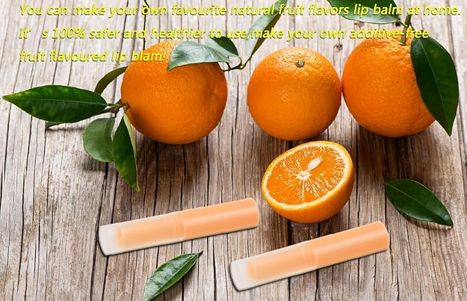 0.14oz Empty Flavored Lip Balm Container Tubes Plastic Homemade Moisturizing Lip Stick with Caps Bulk Fit for Women Adult DIY Making Supplies, 25 Count (Orange)-Velvo Beauty