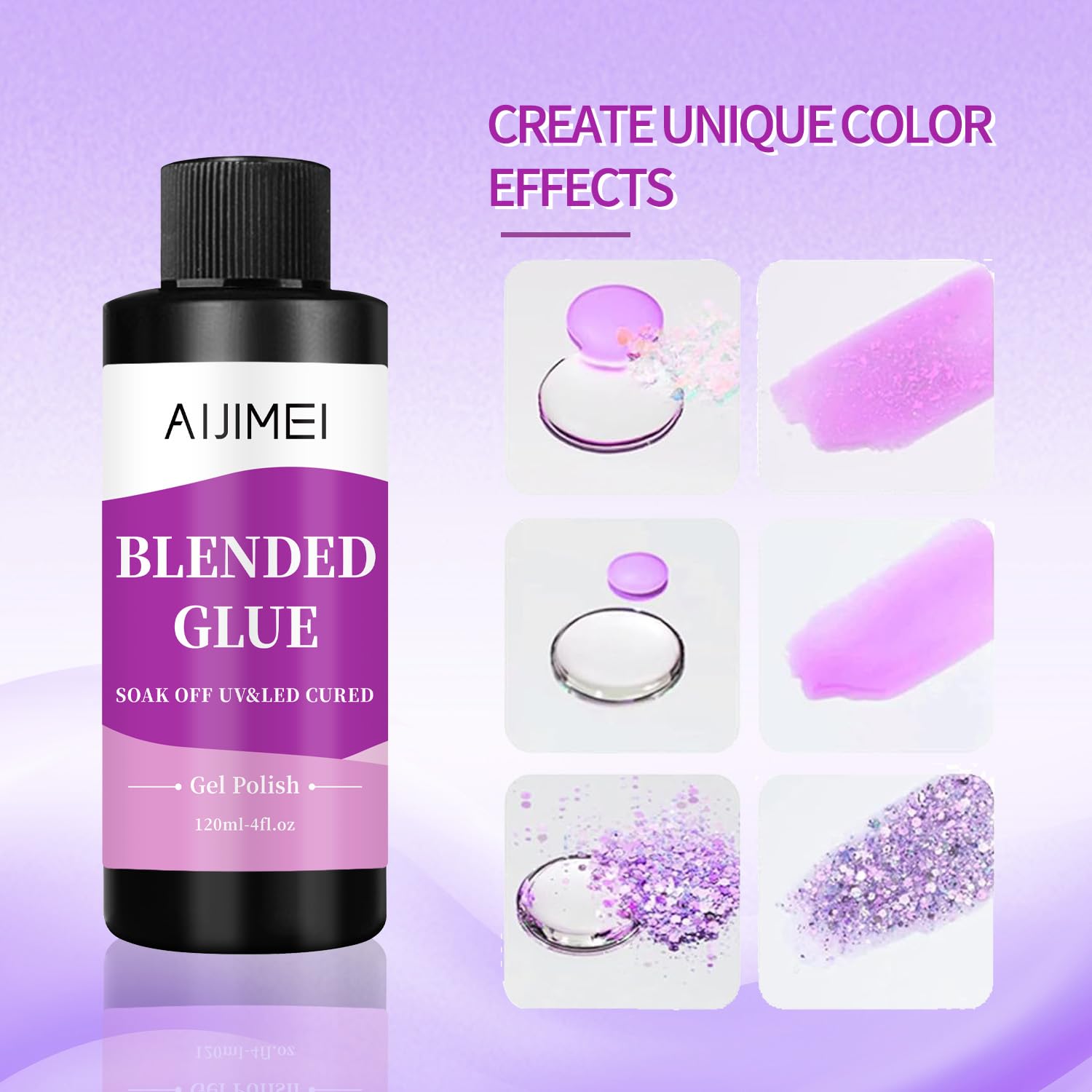 AIJIMEI 4fl.oz Clear Nail Blending Glue, Nail Polish Thinner Glue for Blending, diluting, Mixing Glitter Powder Mixer Gel Polish Dilution Color Sequins MixingGlue 120ml for Nail Designer-Velvo Beauty