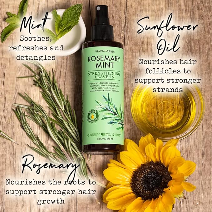 Leave In Conditioner Spray - Rosemary & Mint Scalp Treatment - Anti-Dandruff and Dry & Itchy Scalp treatment, Hydrating & Medicated Formula for Psoriasis and Scalp Care - Detangles & Nourishes Hair.-Velvo Beauty
