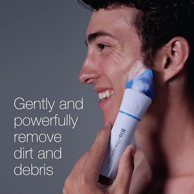 Bio-Therapeutic bt-Sonic Facial Cleansing Brush, Microsonic Handheld Silicone Face Cleanser, Exceptional Quality Water Resistant Face Exfoliator-Velvo Beauty