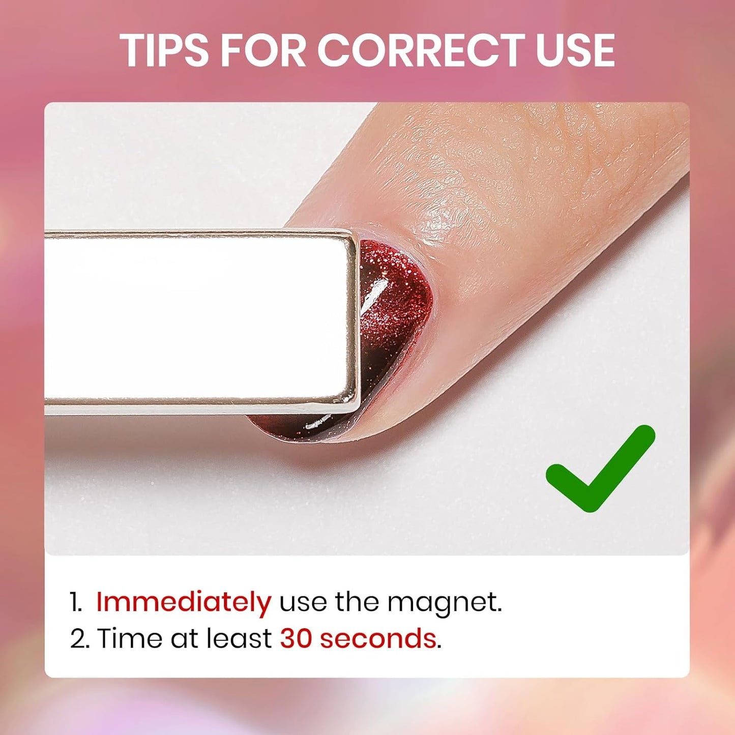 Red Magnetic Nail Polish Non Gel, Cat Eye Nail Polish Quick Dry Lacquer Manicure Gift For Women Girls 16ml/0.54 oz-Velvo Beauty