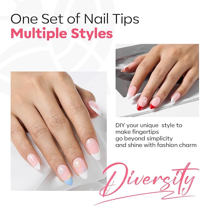 modelones Press on Nails, 150 Pcs French Tip Press on Nails, NailBoxie Brown Short Almond Nail Tips, Soft Gel Nail Tips, Ideal for Wedding, Party, Daily DIY Nail, 15 Sizes (S)-Velvo Beauty