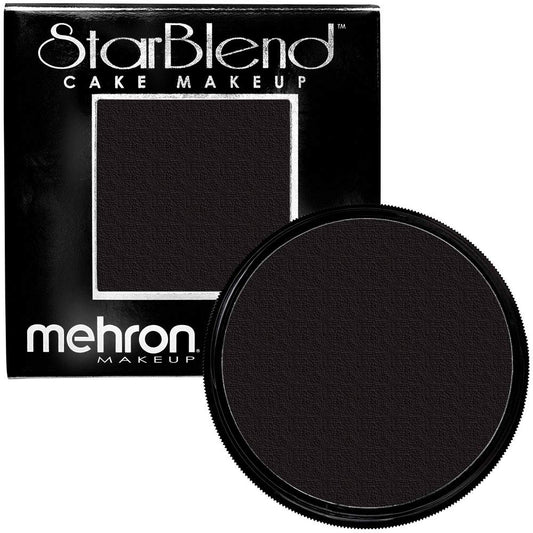 Mehron Makeup StarBlend Cake Makeup | Wet/Dry Pressed Powder Face | Powder Foundation | Black Body and Face Paint 2 oz (56g)-Velvo Beauty