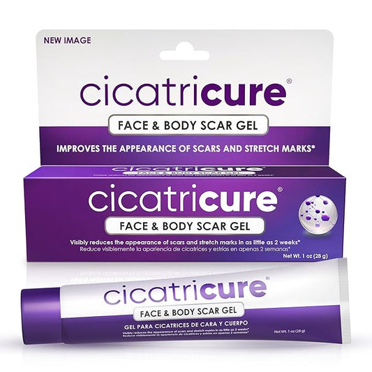 Cicatricure Advanced Scar Gel for Face & Body - Proven Results in 2 Weeks, Scar Treatment for Surgical Scars, Stretch Marks, Scars of Burns and Injuries, Acne Scar Treatment, 1 oz (28 g)-Velvo Beauty