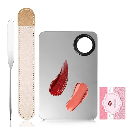 Makeup Mixing Palette, KissDate Korean Spatula Makeup Palette with Foundation Spatula, Stocking Stuffers Christmas Gifts for Women Stainless Steel Picasso Makeup Spatula Mixing Tray Makeup Mixer-Velvo Beauty