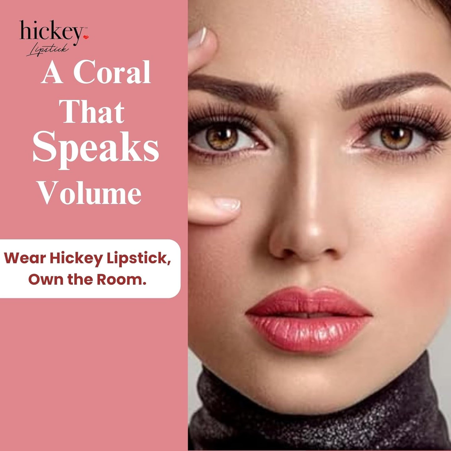 Hickey Lipstick for Women, Organic Beach Babe Coral Lipstick Refill - Hydrating & Moisturizing Long Lasting Lipstick - Vegan & Gluten-Free with Velvet Finish - Highly Pigmented, Smooth & Creamy Makeup-Velvo Beauty