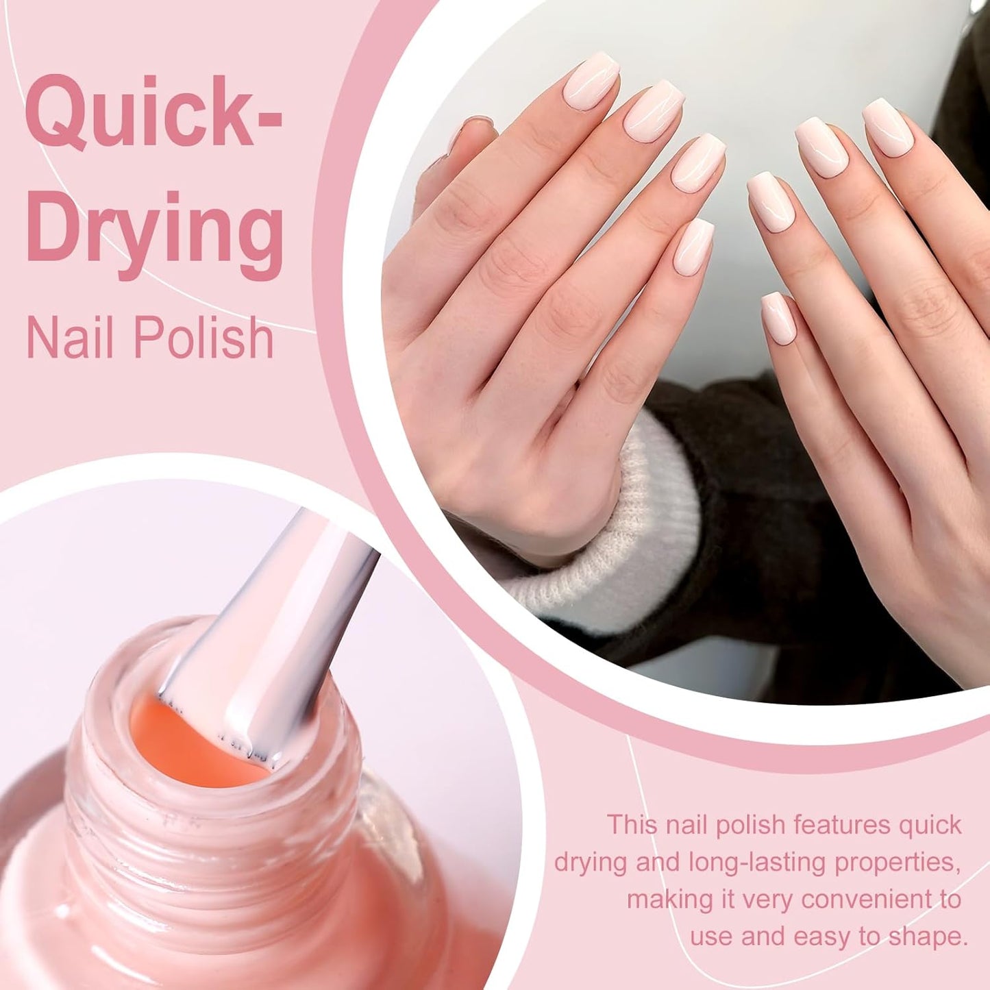 Major Dijit Light Pink Quick Dry Regular Nail Polish - Nail Art Lacquer, 0.41 Fl Oz-Velvo Beauty