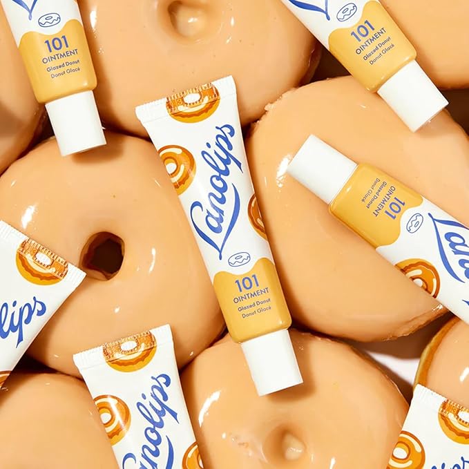 Lanolips 101 Delicious Glazed Donut - Lip Balm with Vitamin E Oil and Lanolin for Lip Hydration - Naturally Flavored Lanolin Lip Balm for Very Dry Lips - Dermatologist Tested (.35 Oz)-Velvo Beauty