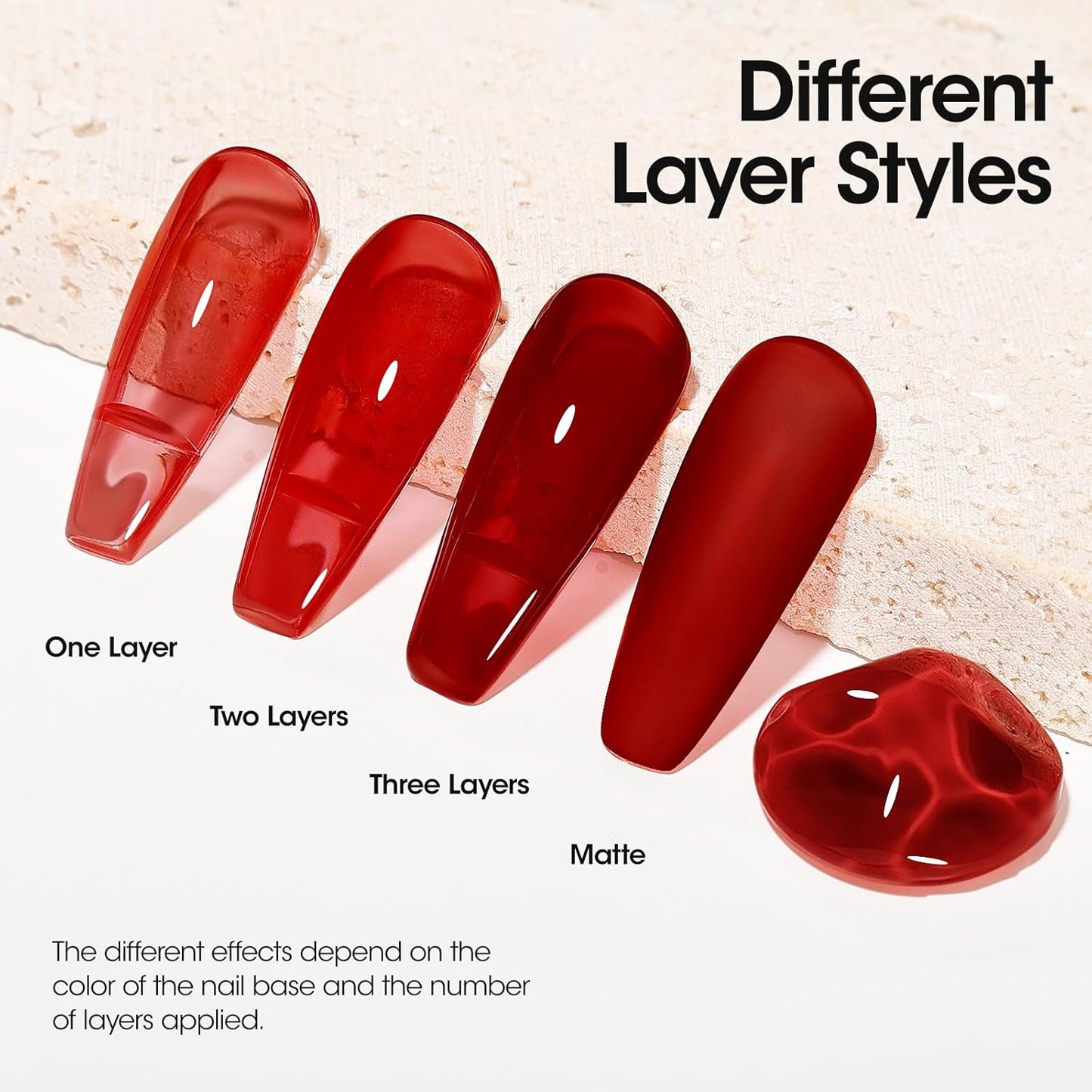 Gellen Red Gel Nail Polish Jelly Gel Polish 18ML 1Pc Sheer Red Nail Gel Polish Nail Lamp Soak off Classic Translucent Nail Polish Salon DIY Nail Art Manicure at Home Holiday Gift for Women, 0.61 Fl Oz-Velvo Beauty