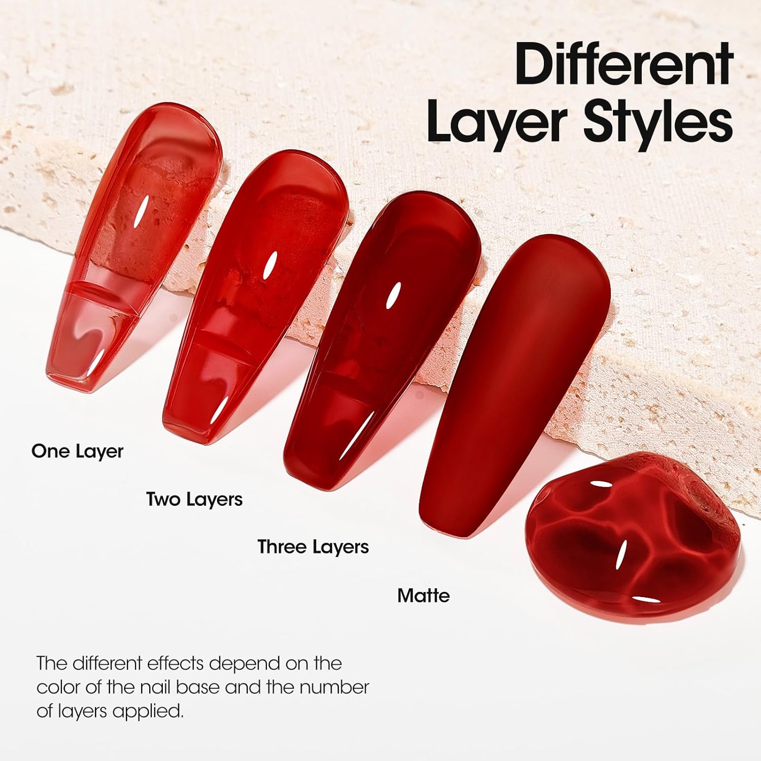 Gellen Red Gel Nail Polish Jelly Gel Polish 18ML 1Pc Sheer Red Nail Gel Polish Nail Lamp Soak off Classic Translucent Nail Polish Salon DIY Nail Art Manicure at Home Holiday Gift for Women, 0.61 Fl Oz-Velvo Beauty